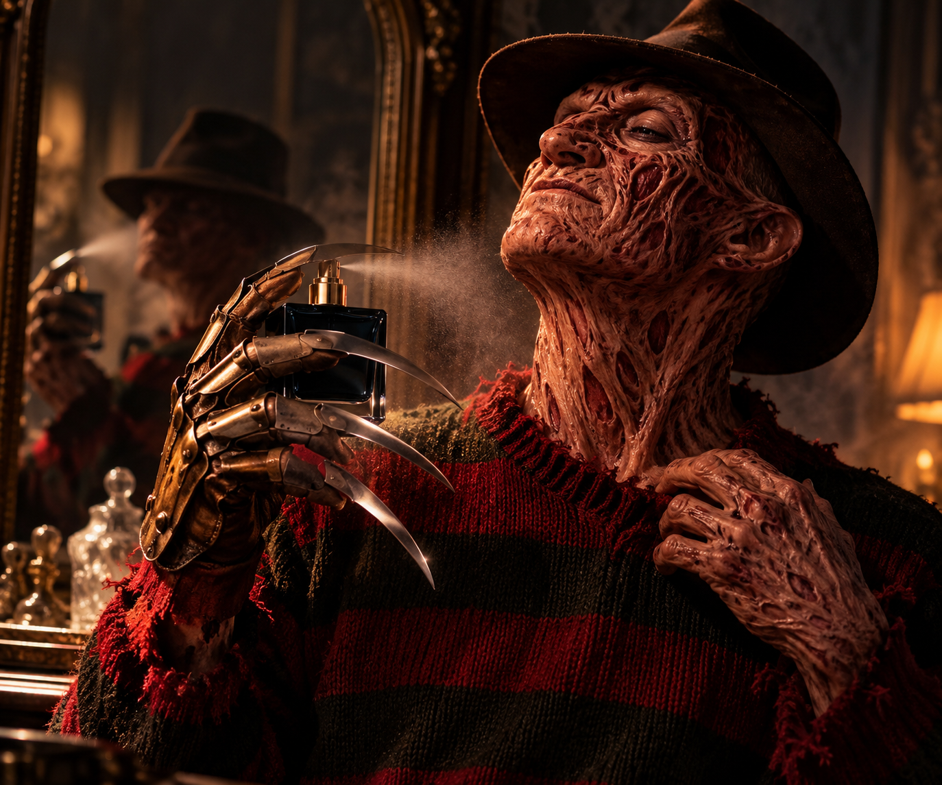 Freddy usa Althaïr de Marly, Pesadilla en Elm Street "El aroma que convierte tus sueños en...."