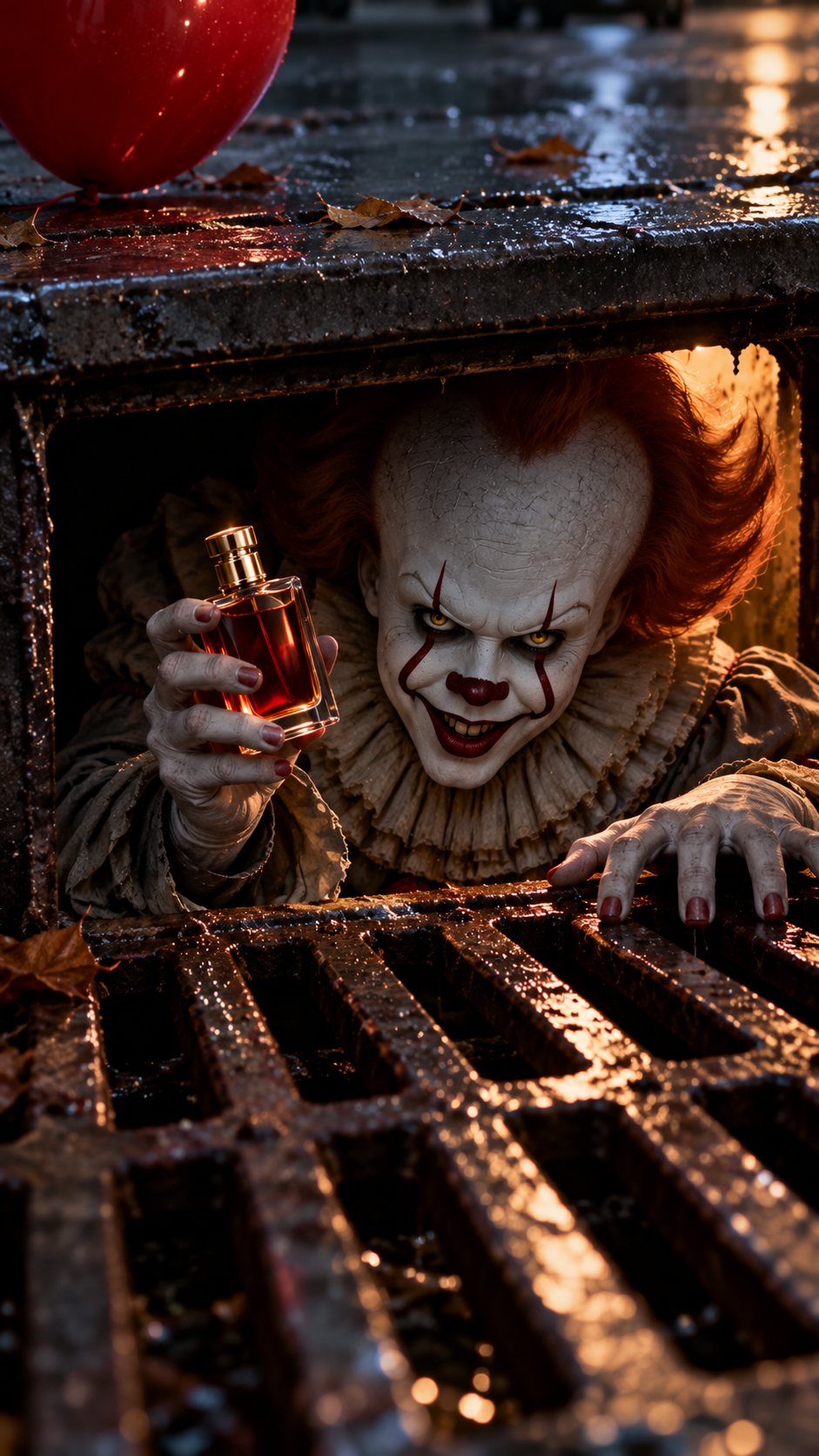 Pennywise usa Dior Sauvage Elixir,IT "Una atracción peligrosa"