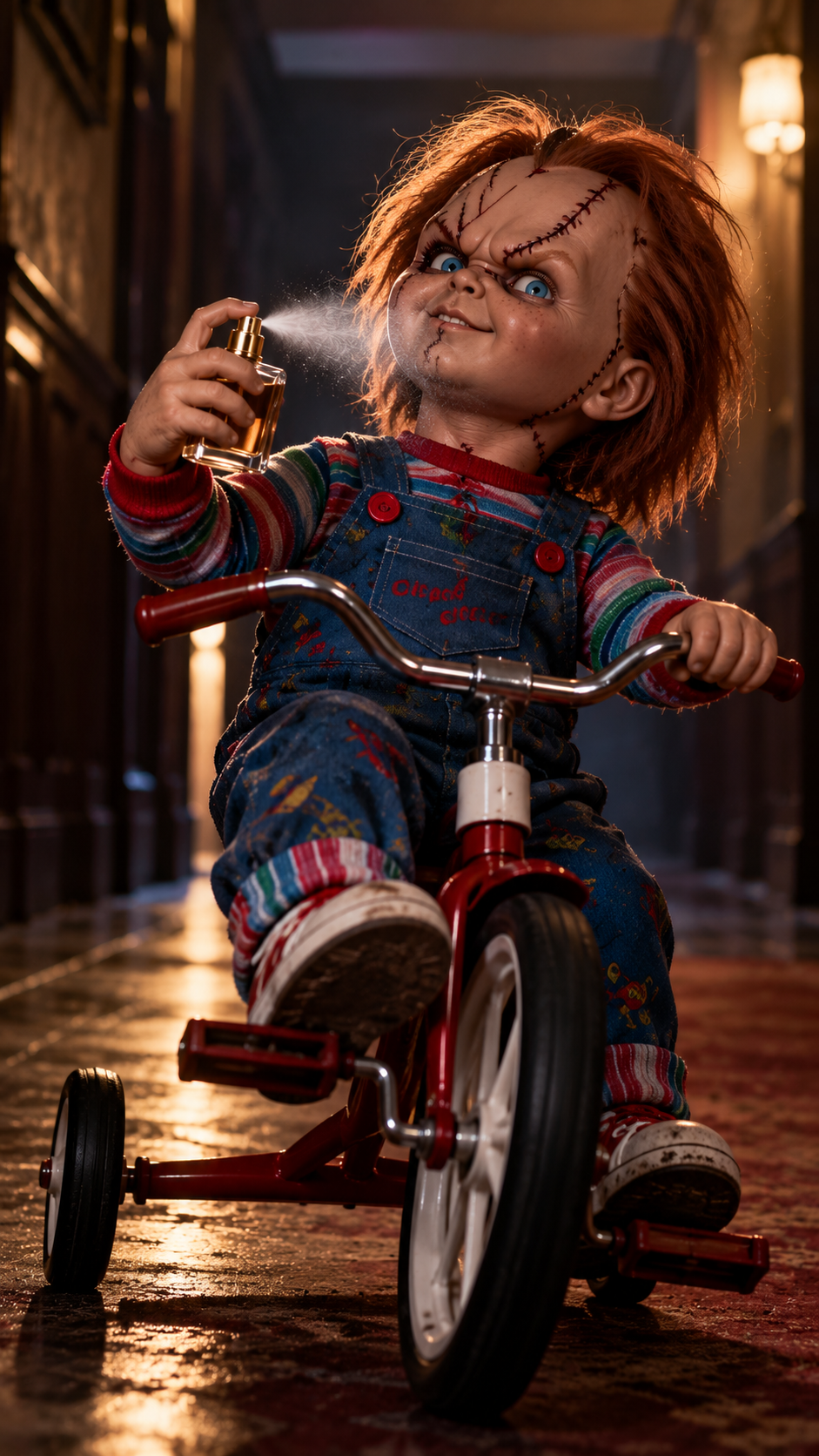 Chucky usa Le Male Elixir, El muñeco diabólico "La inocencia es su mejor disfraz "